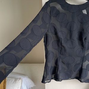H&M sheer large dot blouse